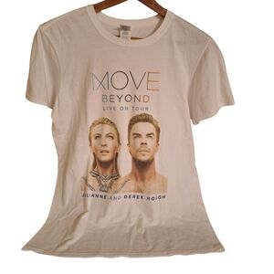 Julianne and Derek Hough Move Beyond 2017 DWTS Dancing T-Shirt RARE WHITE Tour